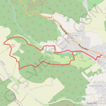 Saulny GPS track, route, trail