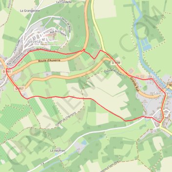 Boucle pédestre entre Vézelay et Saint-Père GPS track, route, trail