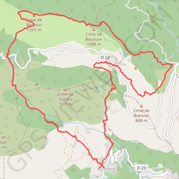 2024 03 22 - Gorbio Ste Agnes cime de Baudon GPS track, route, trail