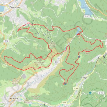 De Gérardmer aux Champis GPS track, route, trail