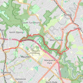 Epping - Gordon GPS track, route, trail