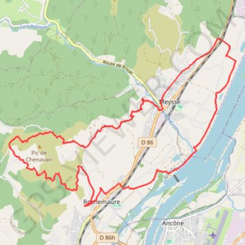 Petite colline de Meysse GPS track, route, trail