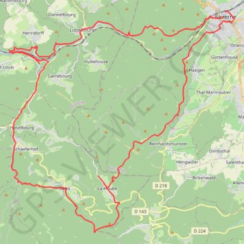 Autour de Saverne - Col de la Schleif GPS track, route, trail