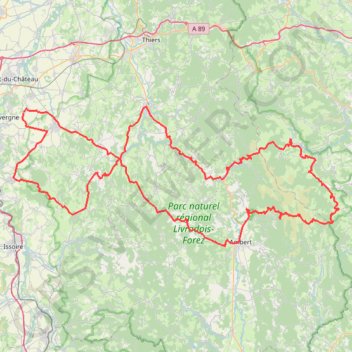 Rando Moto en Livradois GPS track, route, trail