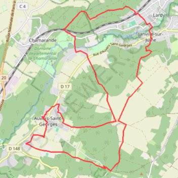 Circuit de lardy - Auvers-Saint-georges GPS track, route, trail