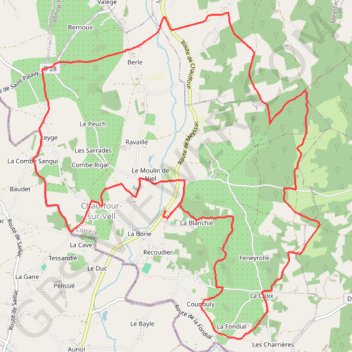 Aux confins du Quercy - Chauffour-sur-Vell - Pays de la vallée de la Dordogne Corrézienne GPS track, route, trail