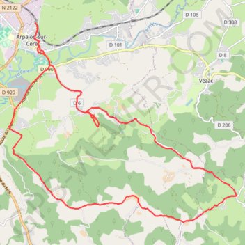 La Plantelière - Arpajon-sur-Cère GPS track, route, trail