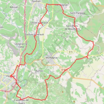 Autour de Montagnac GPS track, route, trail