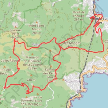 Massif de l'Esterel GPS track, route, trail