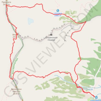 Pirin 17/08/2023 Vihren Hut - Kazana - Vihren summit - Vihre... GPS track, route, trail