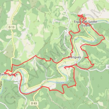 Boucle Saint sulpice-espagnac GPS track, route, trail
