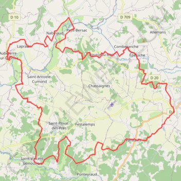 Aubeterre 58 kms GPS track, route, trail