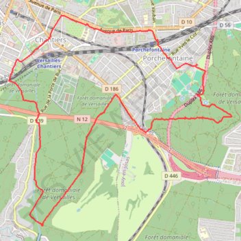 Boucle de dans le Bois de Versailles (78 - Yvelines) GPS track, route, trail