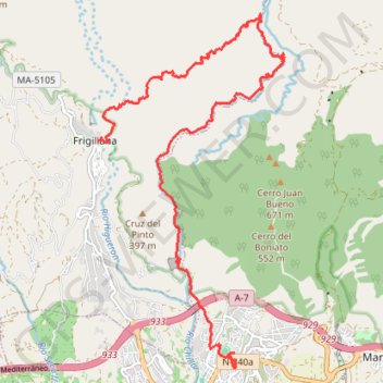 Rio de chillar espagne GPS track, route, trail