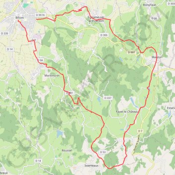 VTT en Toscane d'Auvergne : Sud-Est par Isserteaux GPS track, route, trail