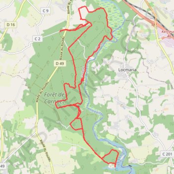 Forêt de Toulfoën GPS track, route, trail