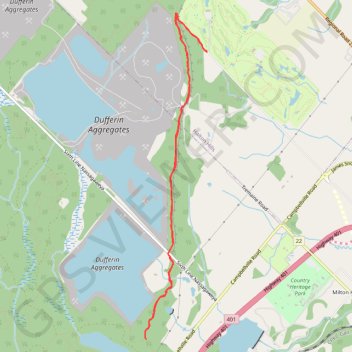 Dufferin Quarry Bridge - Bruce Trail GPS track, route, trail