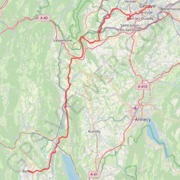 ViaRhona de Genève à Belley GPS track, route, trail