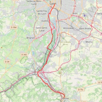 10: ViaRhôna de Lyon à Saint-Romain-en-Gal / Vienne GPS track, route, trail