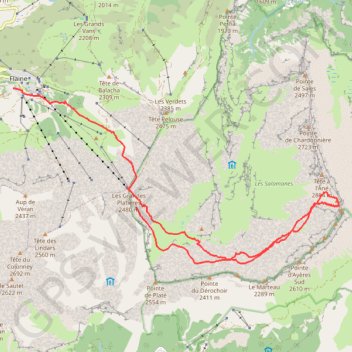 Ski de randonnée - Pointe d'Anterne GPS track, route, trail