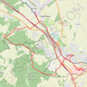 Bois de la Tour du Lay - Bornel GPS track, route, trail