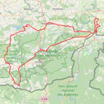 Chimay GPS track, route, trail