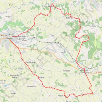 Vélo entre Lavaur, Graulhet et Puylaurens GPS track, route, trail
