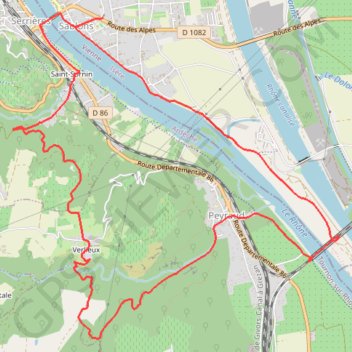 De Sablons à Verlieux GPS track, route, trail