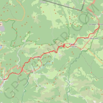 Chemin de Compostelle : Roncevaux - Zubiri GPS track, route, trail