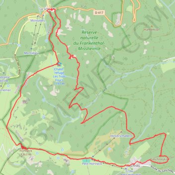 Le Gaschneykopf, la Schlucht, le Hohneck GPS track, route, trail