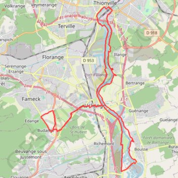 Moselle - Uckange_Bousse_Thionville test gps-viewer GPS track, route, trail