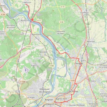 18: ViaRhôna de Caderousse à Avignon GPS track, route, trail
