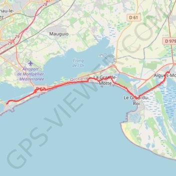 22: ViaRhôna de Aigues-Mortes à Palavas-les-Flots GPS track, route, trail