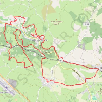 Trail Salles-la-Source GPS track, route, trail