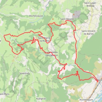 Vallée du Lavezon GPS track, route, trail