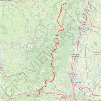 GR 76 >> Affoux-Cluny 114Km GPS track, route, trail