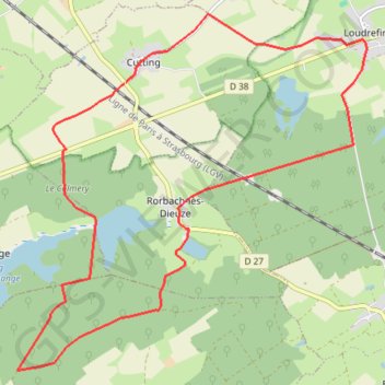 Boucle Cutting - Rorbach - Loudrefing GPS track, route, trail