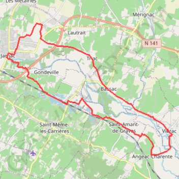 Boucle 23B - Jarnac GPS track, route, trail