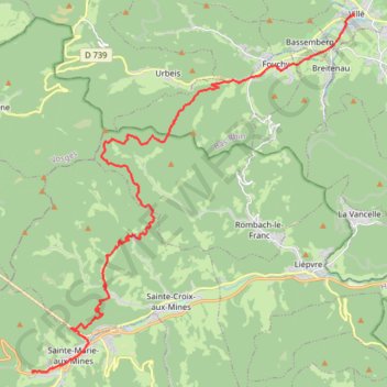 Crêtes des Vosges - De Villé à Sainte-Marie-aux-Mines GPS track, route, trail
