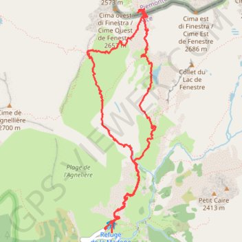 Aurore Madonne de fenestre GPS track, route, trail