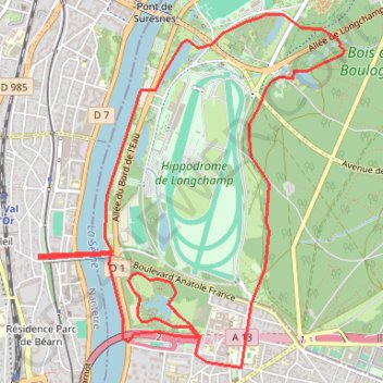 Parc de Rothschild par l'avre GPS track, route, trail
