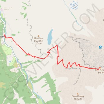 Ben Nevis by the Mountain Path GPS track, route, trail