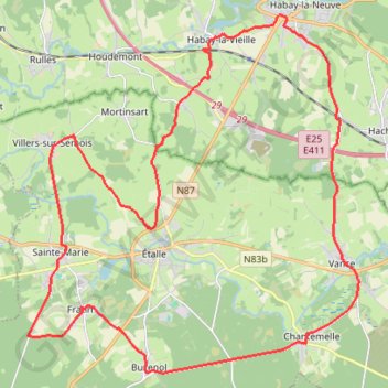 LA DEREN CYCLO 36km GPS track, route, trail