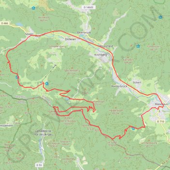 Masevaux-Sudel-Lachtelweiher-Baerenkopf-Schloumpf-Sewen GPS track, route, trail