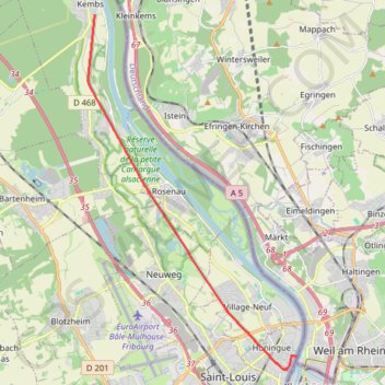 Bâle / Huninge / Kembs GPS track, route, trail