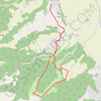 Puydaniel - Mauressac GPS track, route, trail