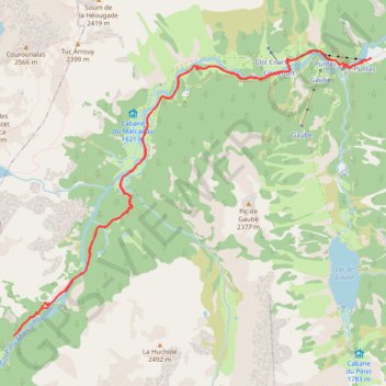 Pont d'Espagne vers Refuge Wallon GPS track, route, trail