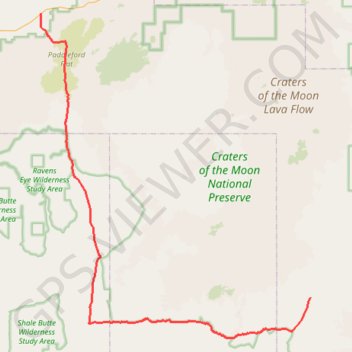 Craters of the Moon roads GPS track, route, trail