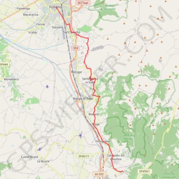 De Preta à Foligno GPS track, route, trail