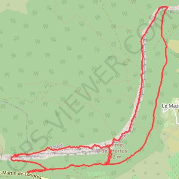Tour de l'Hortus, Valflaunès (Hérault) GPS track, route, trail